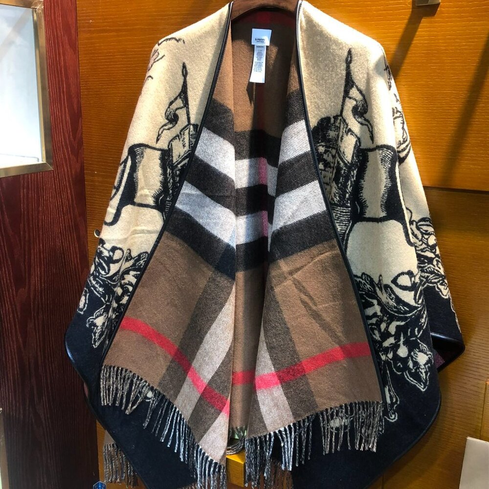Burberry Multicolor Checkered Scarf with Fringe